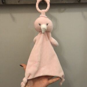 Baby Gund Flamingo Teether Lovey Toothpick Pink Security Blanket Aubrey